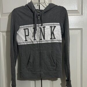 Victoria's Secret Gray and White Hoodie